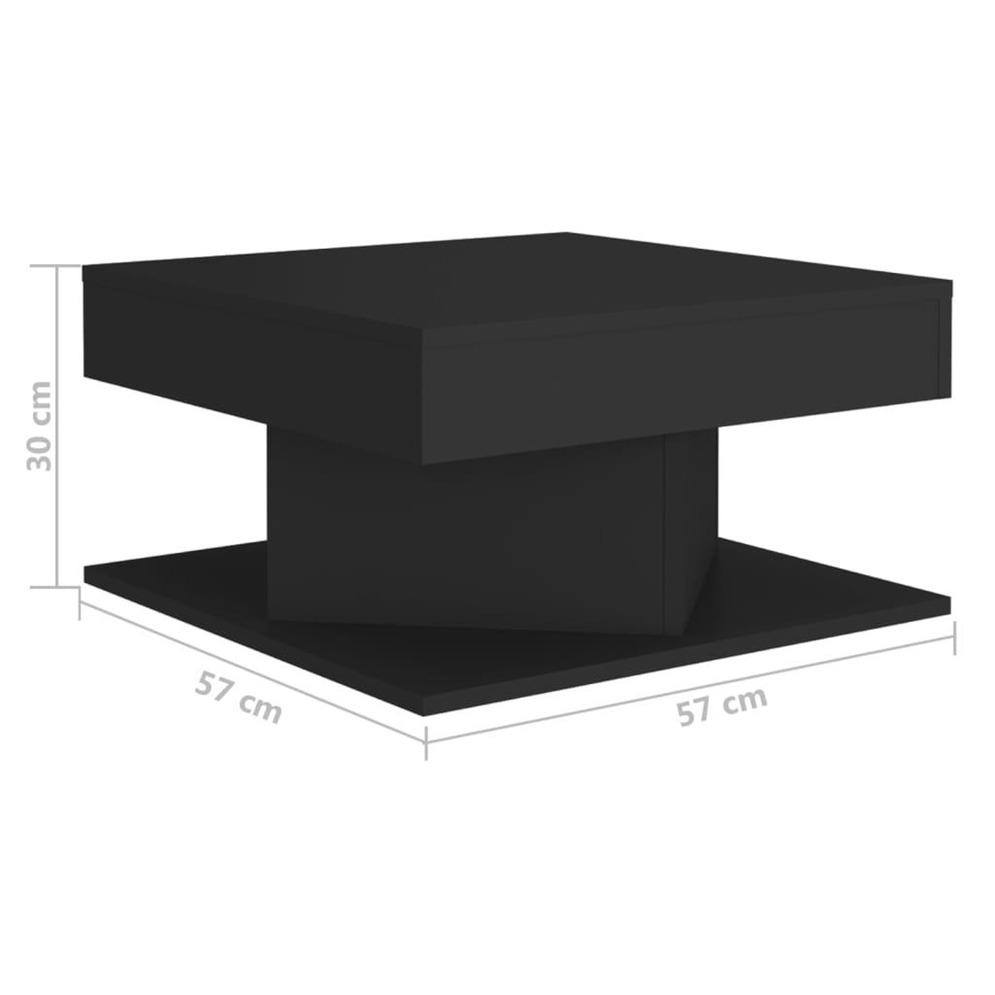 Voir la diapositive 6 : VIDAXL Table basse Noir 57x57x30 cm Bois d'ingenierie