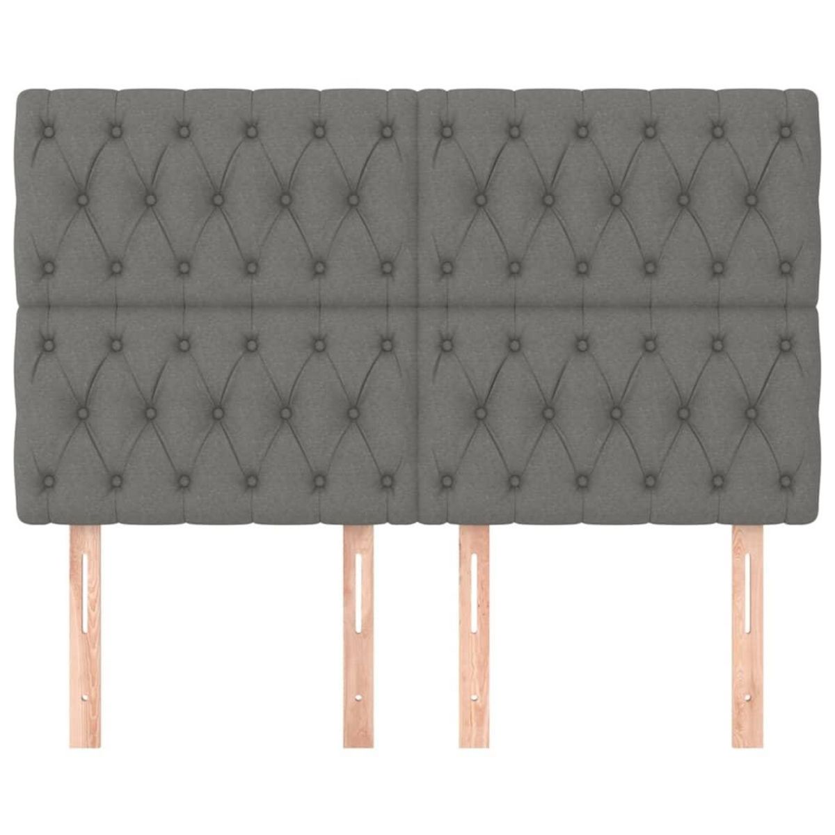 VIDAXL Tetes de lit 4 pcs Gris fonce 72x7x78/88 cm Tissu