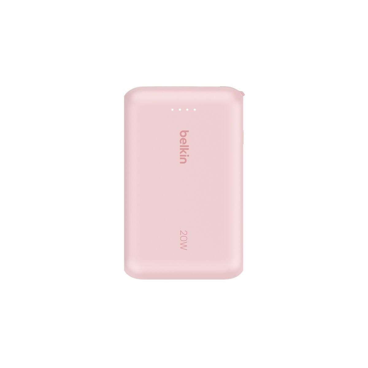 Belkin Batterie externe 10000 mAh avec cable USB-C intégre pink