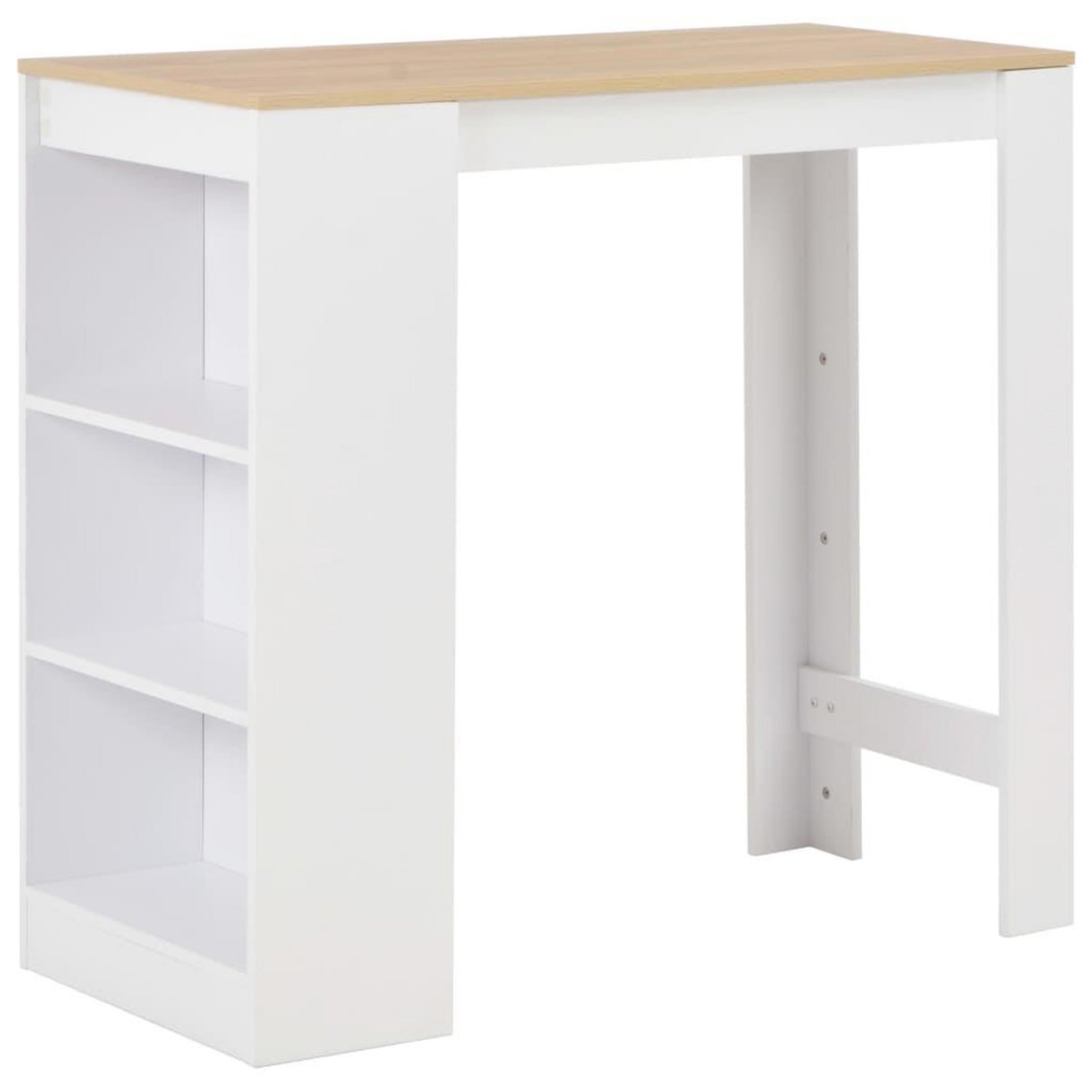 VIDAXL Table de bar avec etagere Blanc 110x50x103 cm