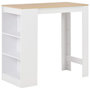 Voir la diapositive 1 : VIDAXL Table de bar avec etagere Blanc 110x50x103 cm