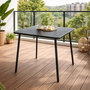 Voir la diapositive 2 : CONCEPT USINE Table carrée 4 places 70x70cm gris foncé BERGAME