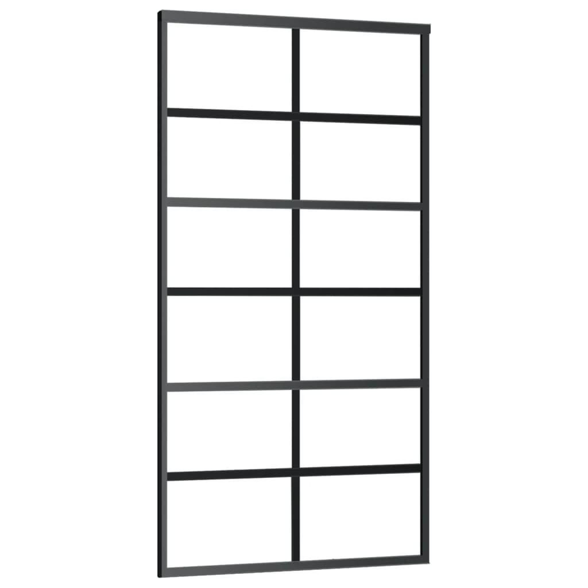 Voir la diapositive 2 : VIDAXL Porte coulissante Verre ESG et aluminium 102x205 cm Noir
