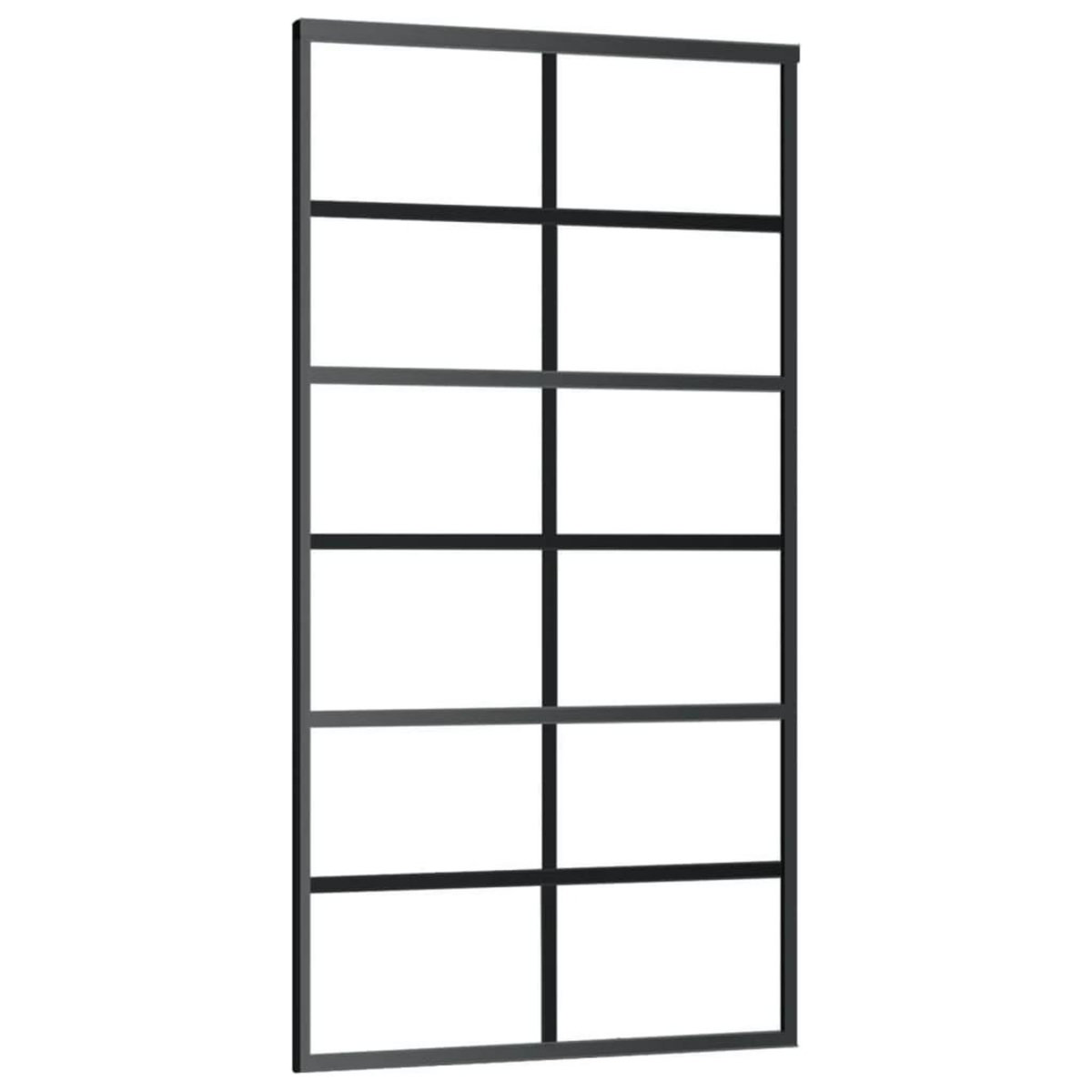 VIDAXL Porte coulissante Verre ESG et aluminium 102x205 cm Noir
