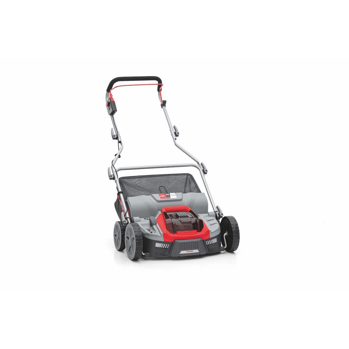 Ikra Scarificateur-aérateur sans fil 3en1 - 36V - acier inoxydable - bac 45L - largeur de coupe 36cm - compatible batteries Bosch