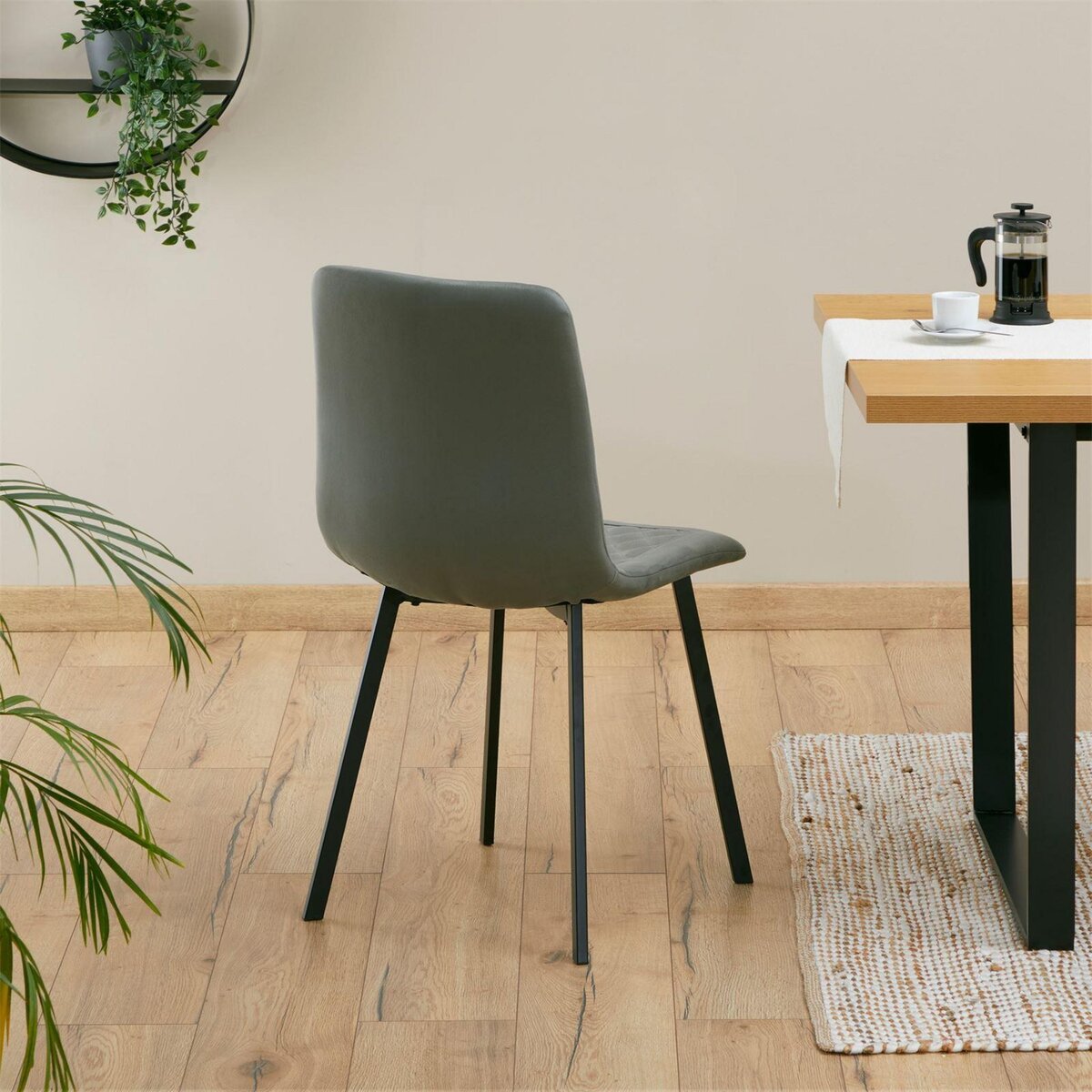 IDIMEX Lot de 4 chaises TERNI, en tissu suédine