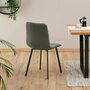 Voir la diapositive 5 : IDIMEX Lot de 4 chaises TERNI, en tissu suédine