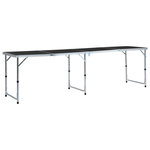 VIDAXL Table pliable de camping Gris Aluminium 240x60 cm