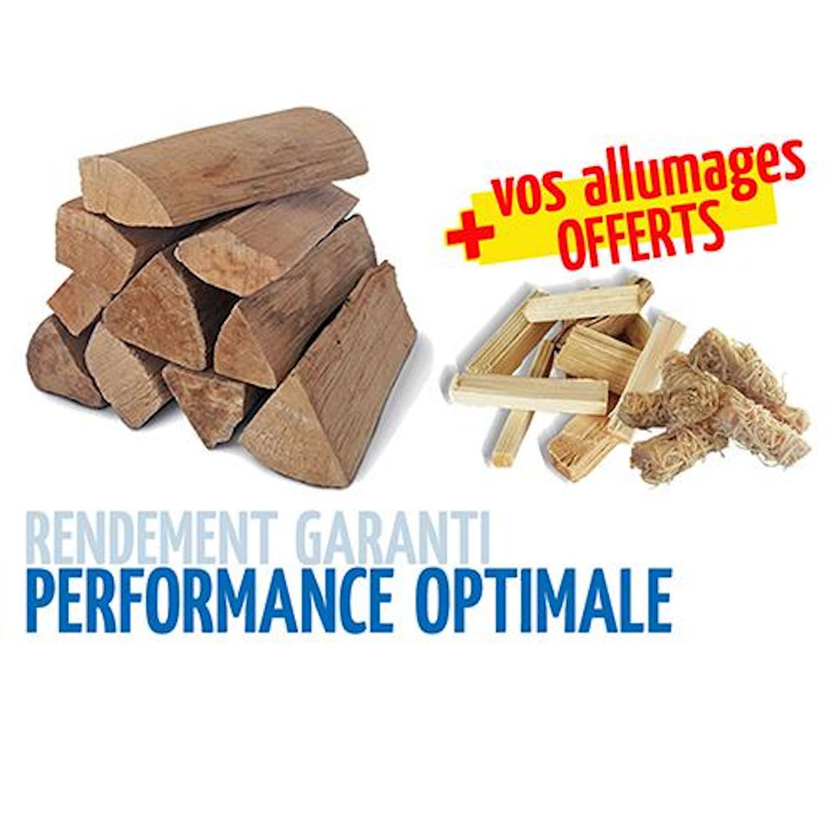 WOODSTOCK Bois de chauffage haute performance, lot de 2 ballots de 2 000 dm3 - bûches de 30cm + allumage offerts