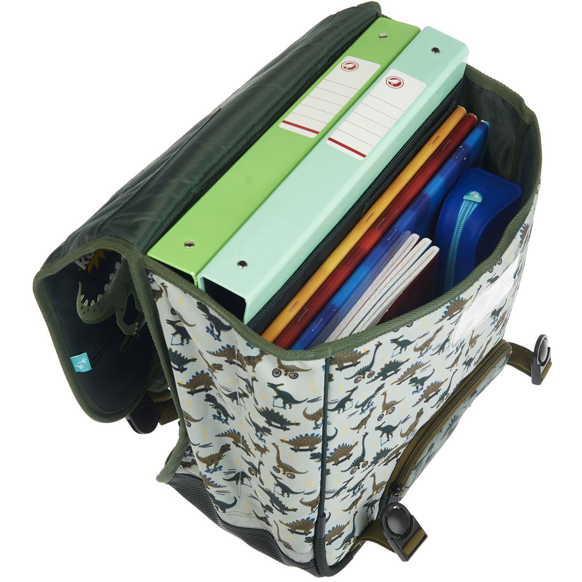 AUCHAN Cartable 36 cm marron Dinosaure