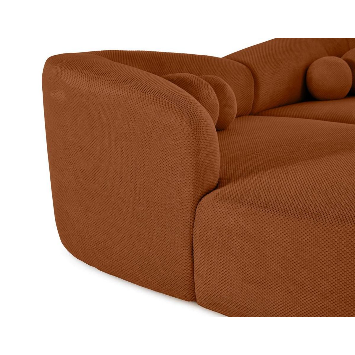 LISA DESIGN Charles - canapé droit 4 places avec double méridienne - assise profonde - en velours texturé