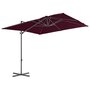 Voir la diapositive 2 : VIDAXL Parasol de jardin en porte-a-faux mat en acier rouge bordeaux