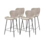 Voir la diapositive 1 : LISA DESIGN Basti - lot de 4 tabourets de bar - en tissu bouclette sable
