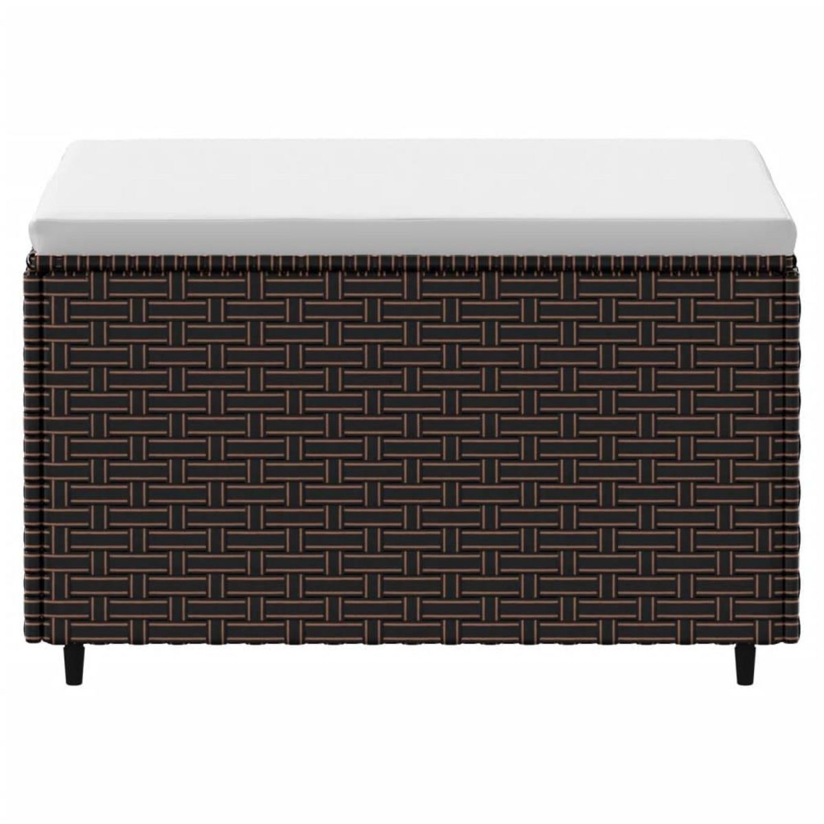 VIDAXL Repose-pied de jardin avec coussin marron resine tressee