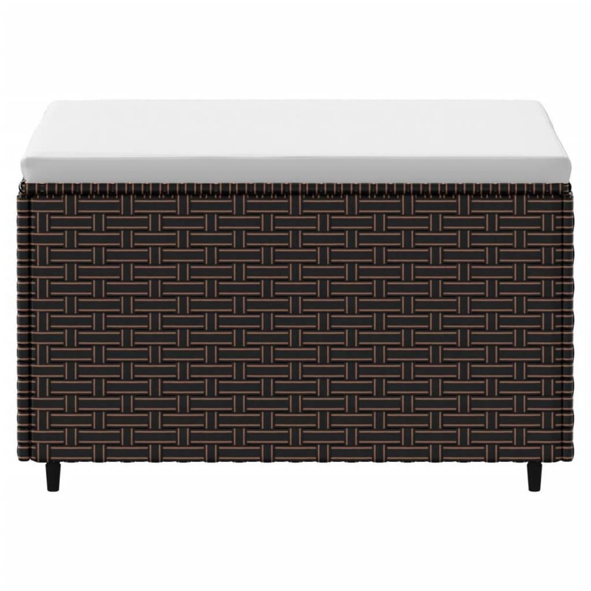 VIDAXL Repose-pied de jardin avec coussin marron resine tressee