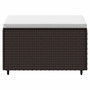 Voir la diapositive 3 : VIDAXL Repose-pied de jardin avec coussin marron resine tressee