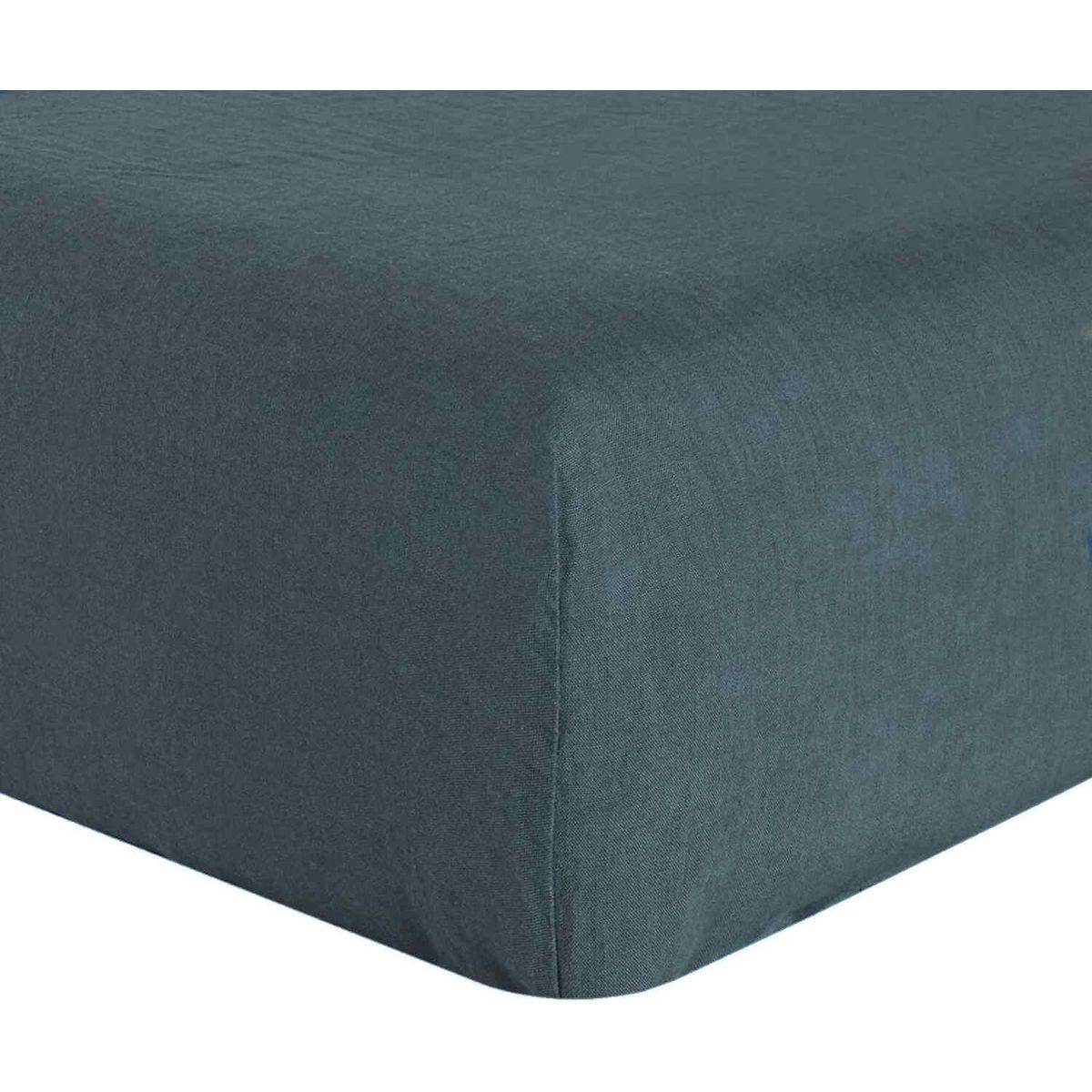 BATON ROUGE Drap housse 100% lin lavé, uni