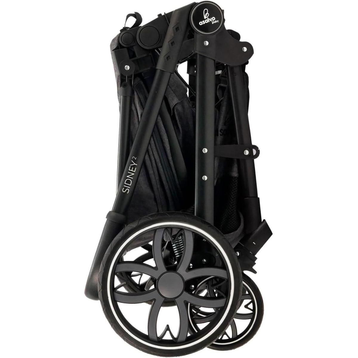 Asalvo Poussette Sidney II Grise - Confort et Sécurité pour Bébé