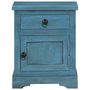 Voir la diapositive 2 : VIDAXL Table de chevet Bois de manguier massif 40x30x50 cm Bleu