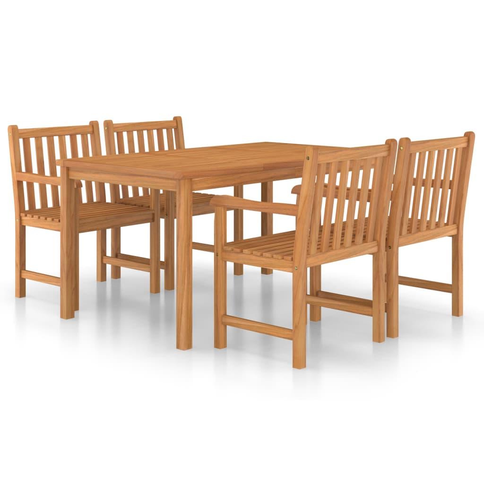 Voir la diapositive 2 : VIDAXL Ensemble a manger de jardin 5 pcs Bois de teck solide
