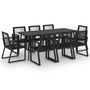 Voir la diapositive 2 : VIDAXL Ensemble a manger d'exterieur 9 pcs Rotin PVC Noir