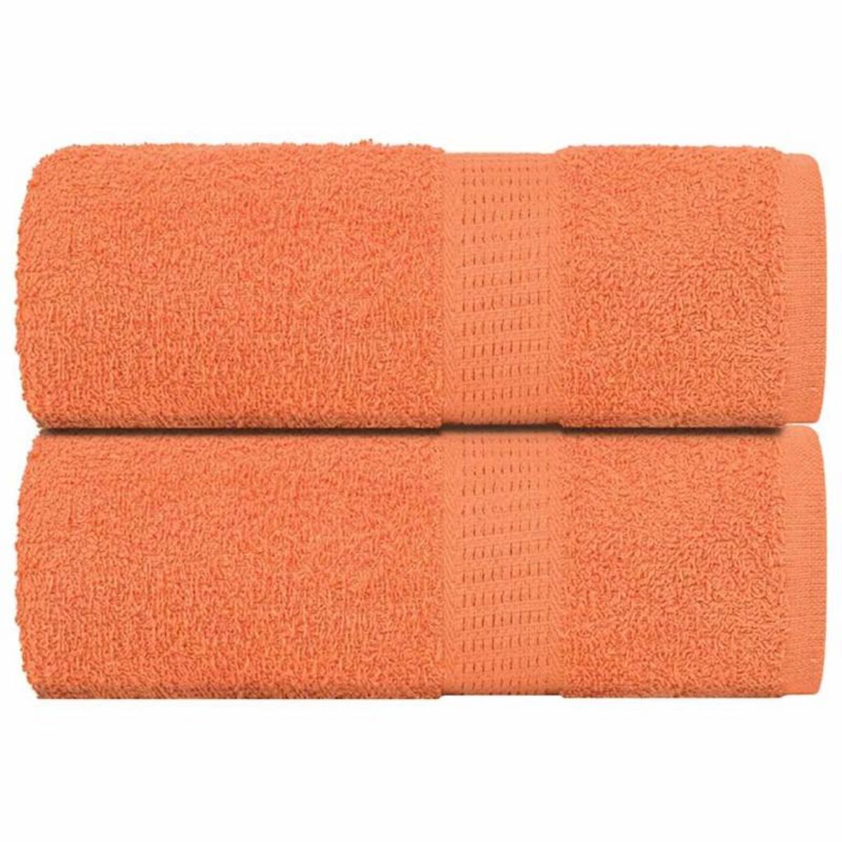 VIDAXL Serviettes de visage 2 pcs orange 30x30 cm 360 g m² 100% coton