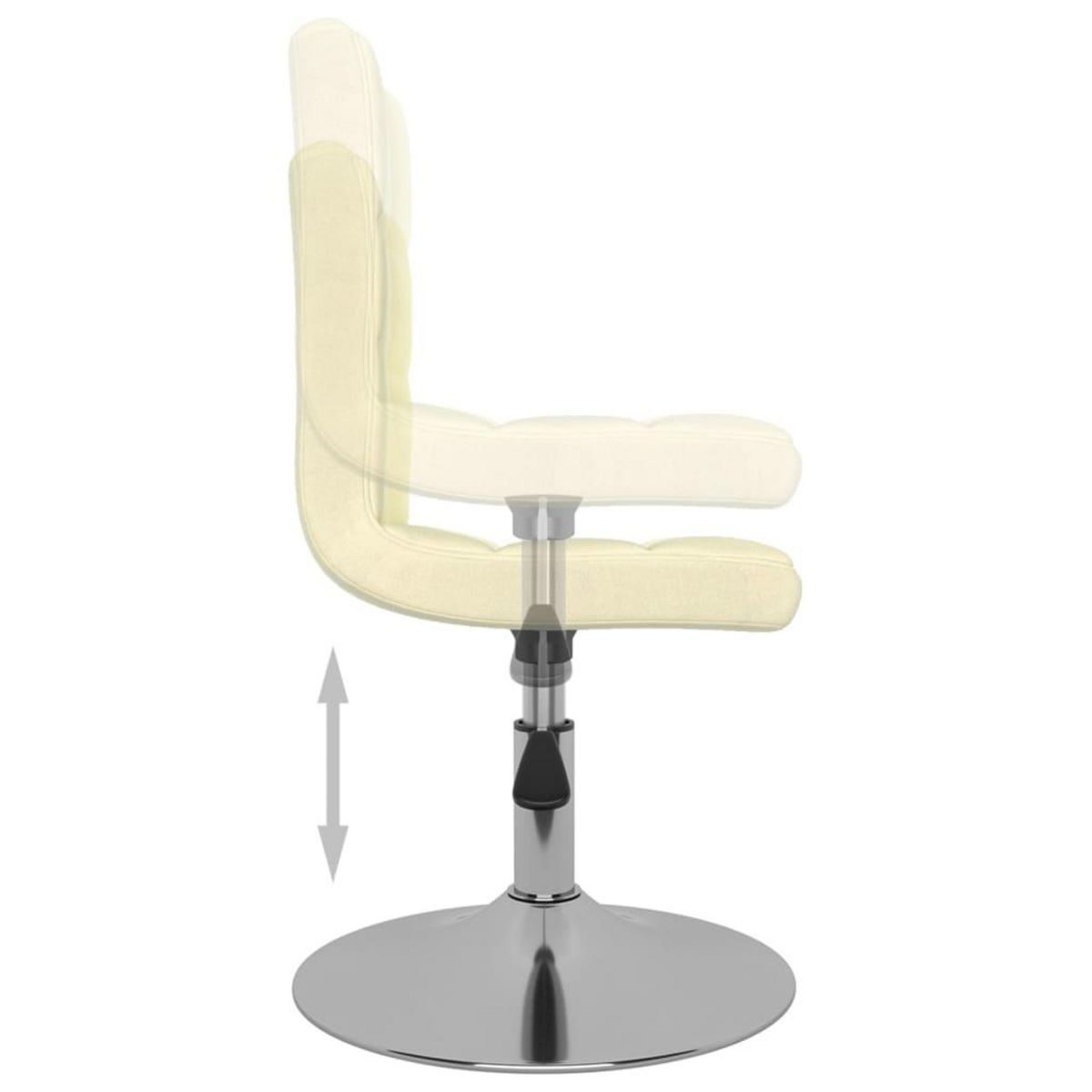 VIDAXL Chaises pivotantes a manger lot de 6 Creme Tissu