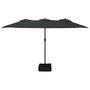 Voir la diapositive 4 : VIDAXL Parasol de jardin a double tete avec LED noir 449x245 cm