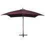 Voir la diapositive 2 : VIDAXL Parasol de jardin suspendu et mat rouge bordeaux bois de sapin