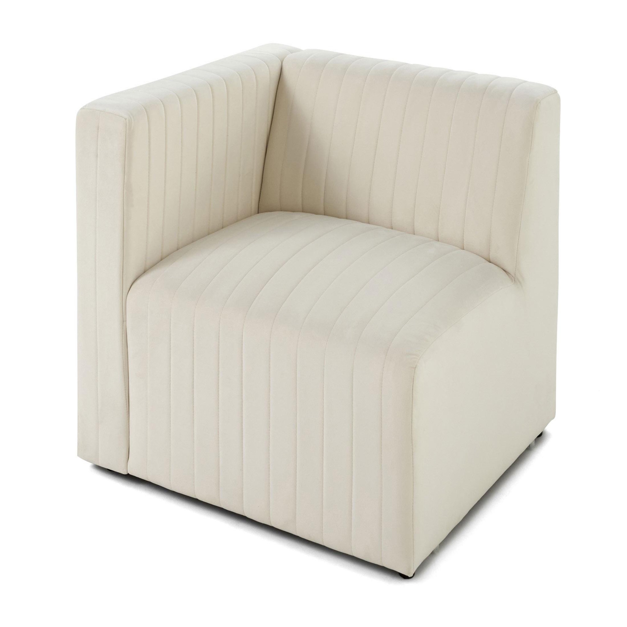 LISA DESIGN Nova - module d'assise gauche - en velours. Coloris disponibles : Gris, Rouge