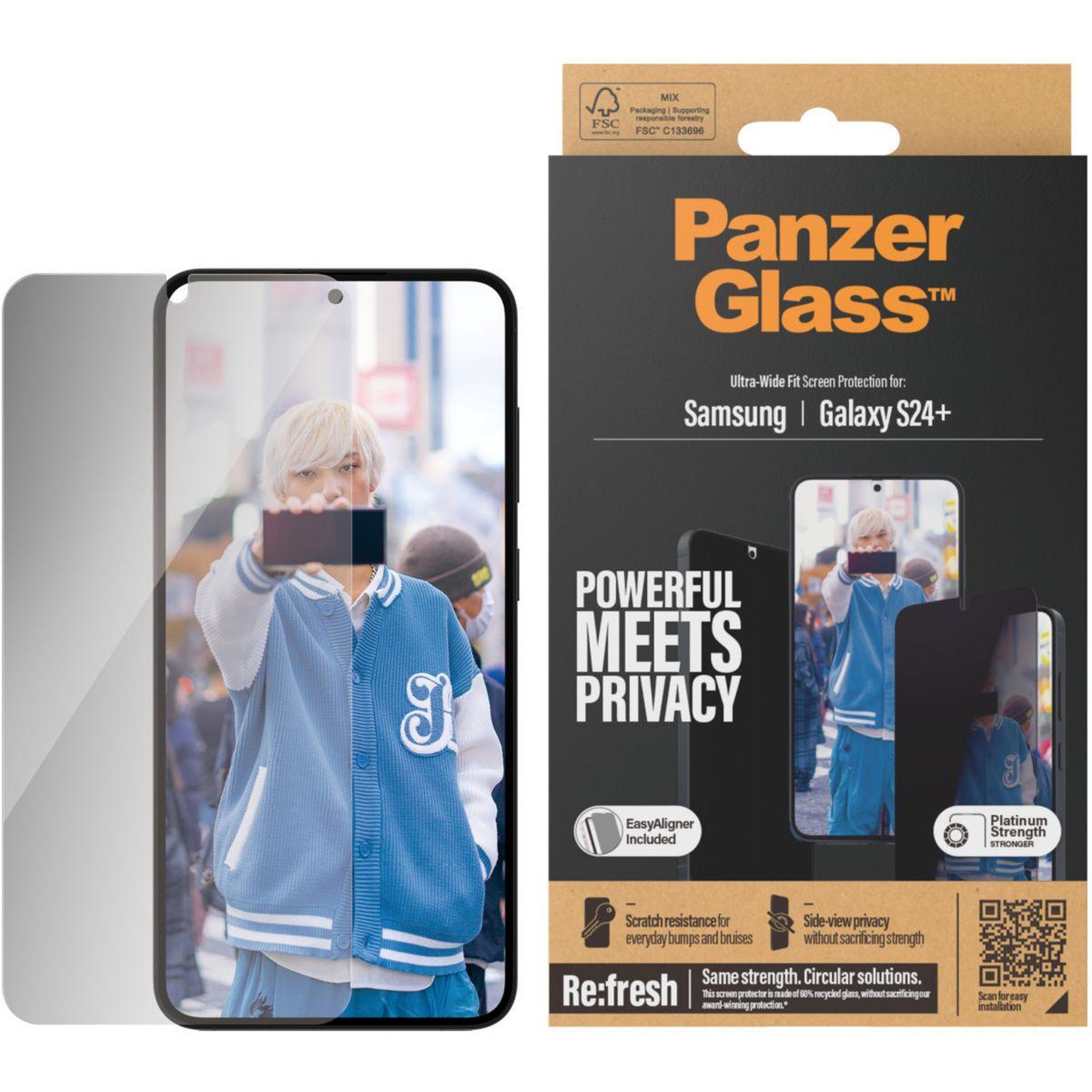 Voir la diapositive 2 : PANZERGLASS Protège écran samsung s24+ avec applicateur uwf