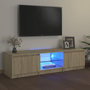 Voir la diapositive 1 : VIDAXL Meuble TV avec lumieres LED chene sonoma 140x40x35,5 cm