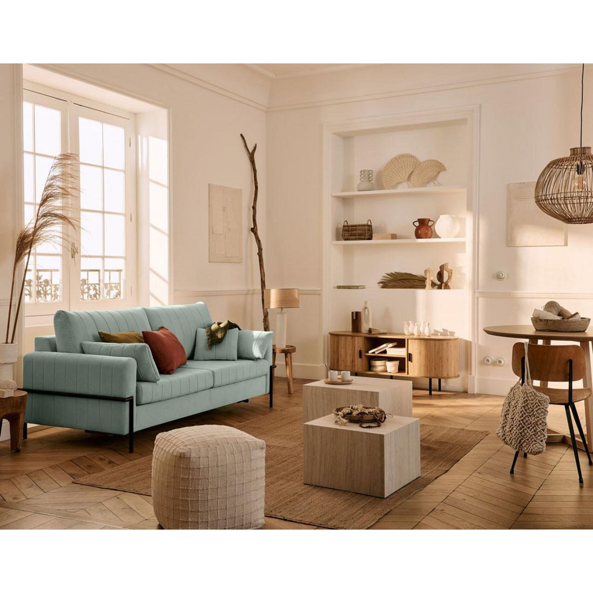 LISA DESIGN Ercolano - canapé 3 places convertible - couchage quotidien - matelas 11 cm - en velours