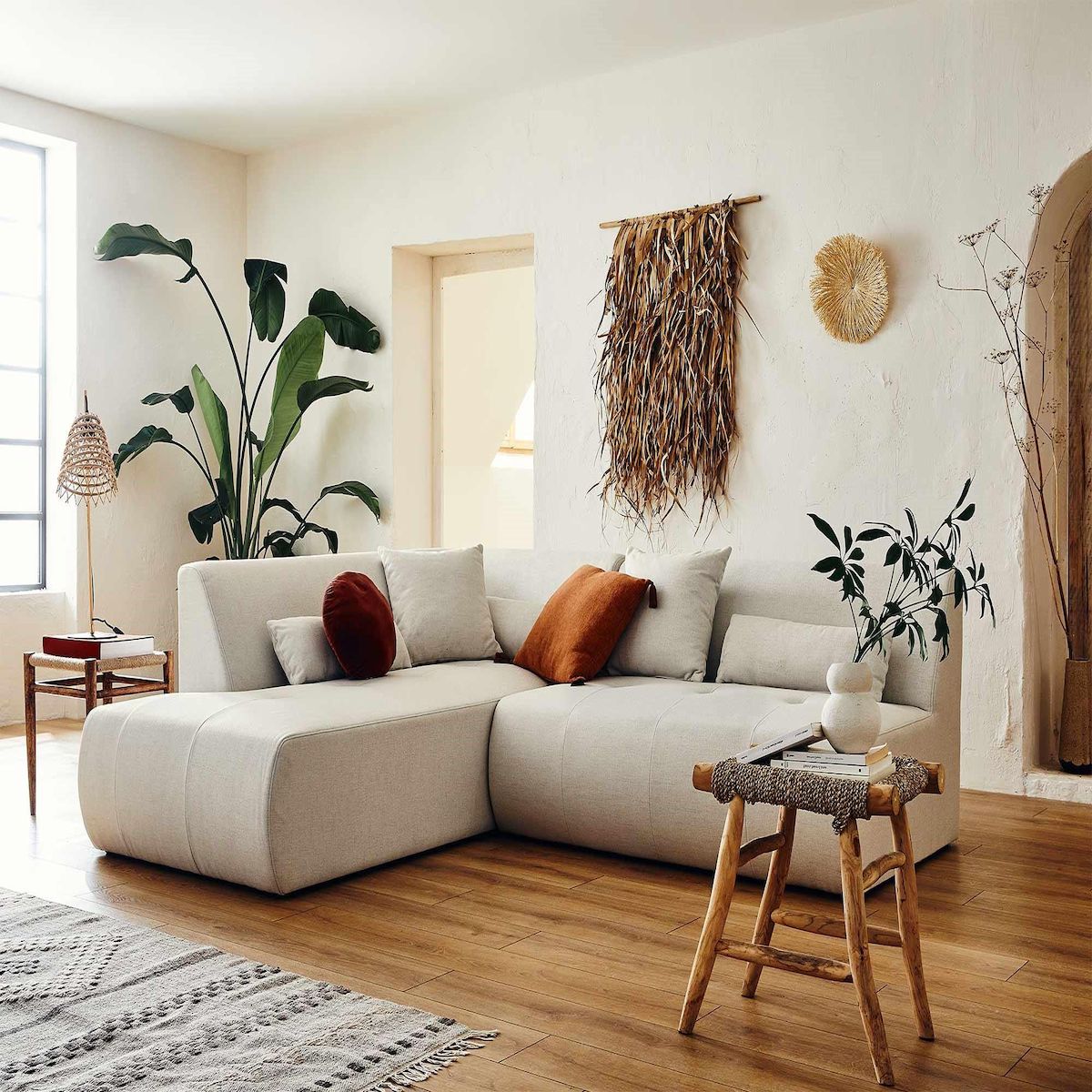 LISA DESIGN Onyx - canapé modulable d'angle gauche 5 places - en tissu