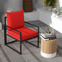 Voir la diapositive 4 : OUTSUNNY Lot de 2 coussins matelas assise dossier pour chaise de jardin fauteuil polyester rouge