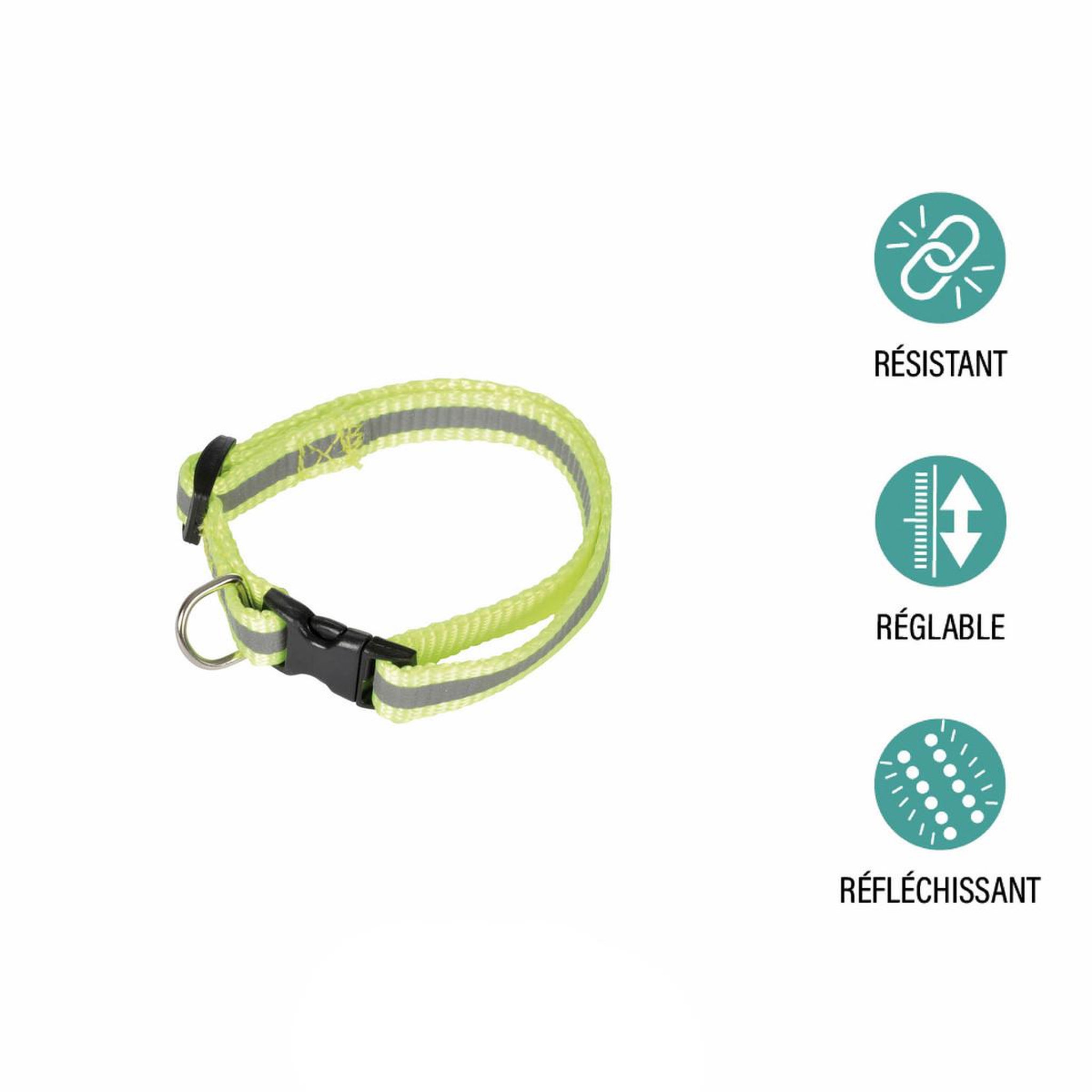 Voir la diapositive 4 : LOVE STORY Collier réglable chien réfléchissant  essentiel  25-35cm jaune