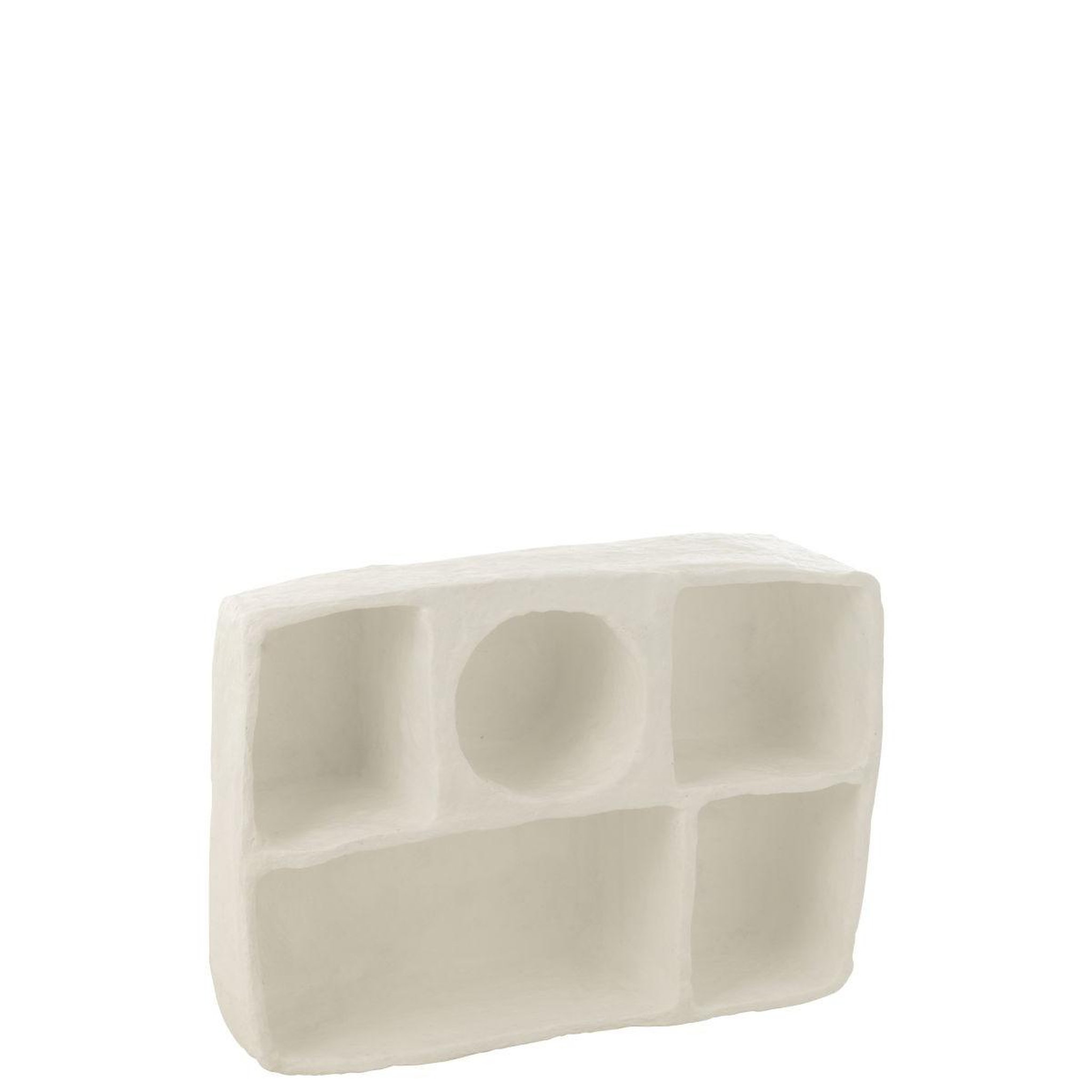 Voir la diapositive 2 : J-LINE Étagère murale en papier mâché  flint  80cm blanc