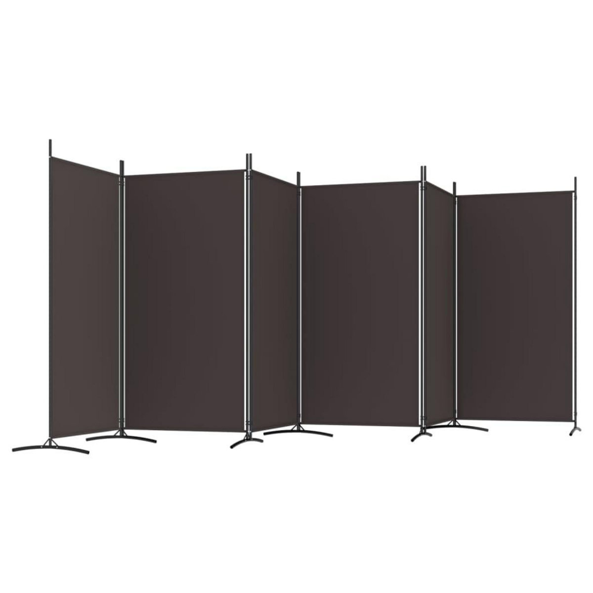 VIDAXL Cloison de separation 6 panneaux Marron 520x180 cm Tissu