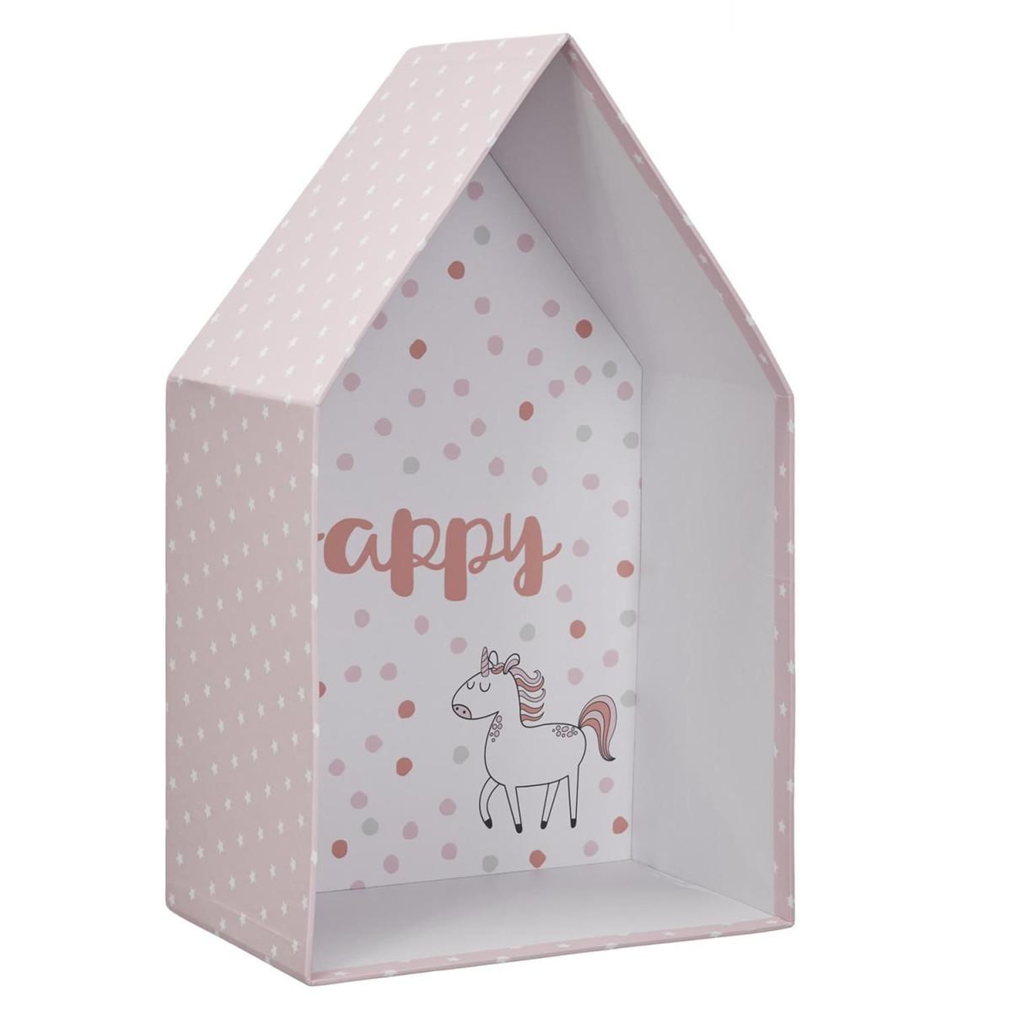 Voir la diapositive 3 : HOME DECO KIDS Lot de 3 boîtes gigognes  maison fille  32cm rose