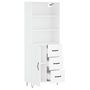 Voir la diapositive 4 : VIDAXL Buffet haut Blanc 69,5x34x180 cm Bois d'ingenierie