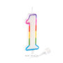 Voir la diapositive 2 : Paris Prix Bougie d'Anniversaire  Chiffre 1  10cm Multicolore