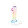 Voir la diapositive 2 : Paris Prix Bougie d'Anniversaire  Chiffre 1  10cm Multicolore