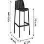 Voir la diapositive 3 : Habitat et Jardin Lot de 2 chaises hautes de jardin empilable  Vaena  - Noir