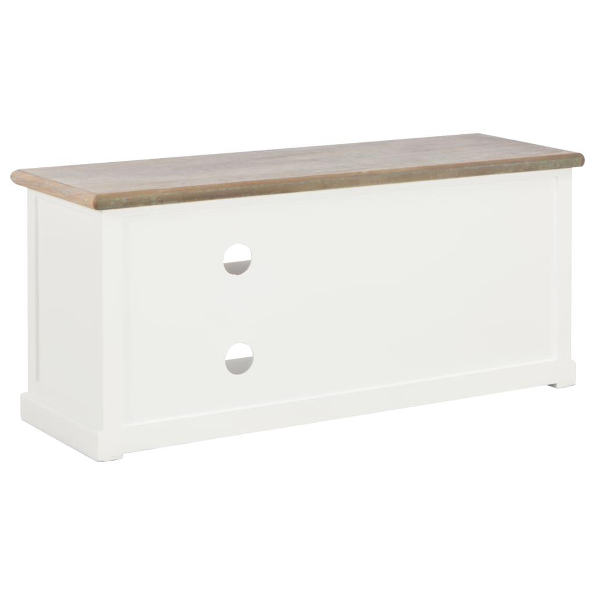 Voir la diapositive 5 : VIDAXL Meuble TV Blanc 90x30x40 cm Bois