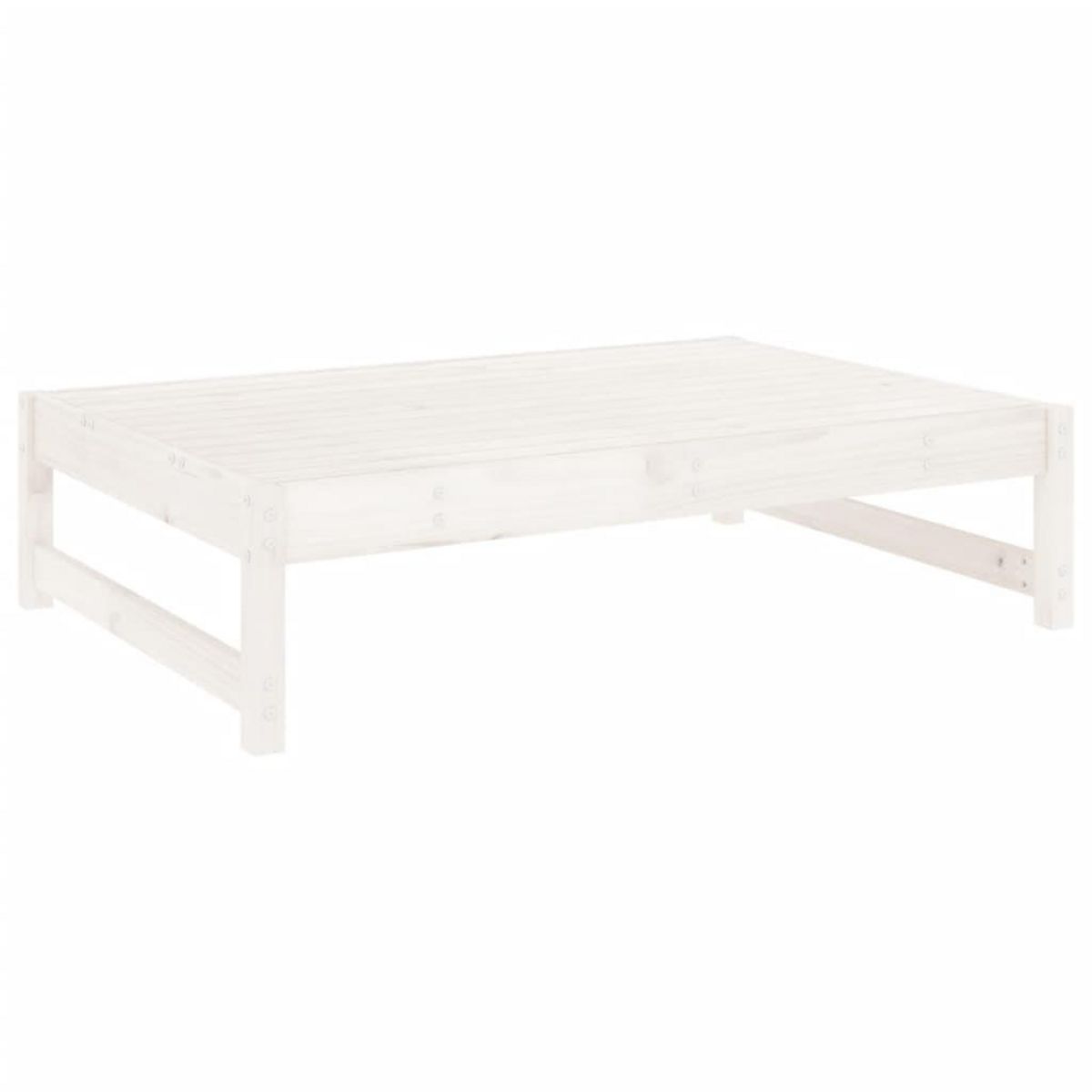 VIDAXL Repose-pied de jardin 120x80 cm blanc bois de pin massif