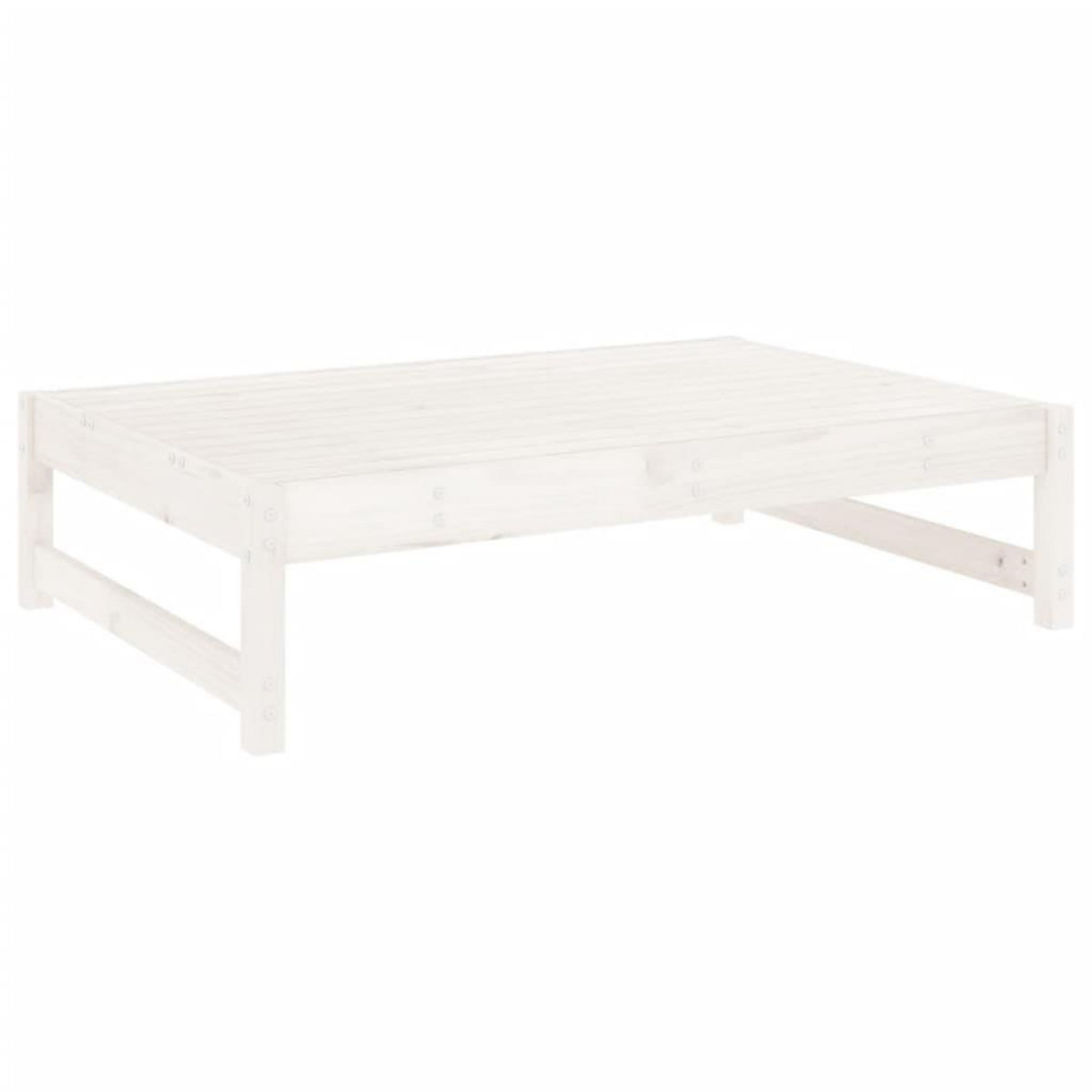 VIDAXL Repose-pied de jardin 120x80 cm blanc bois de pin massif