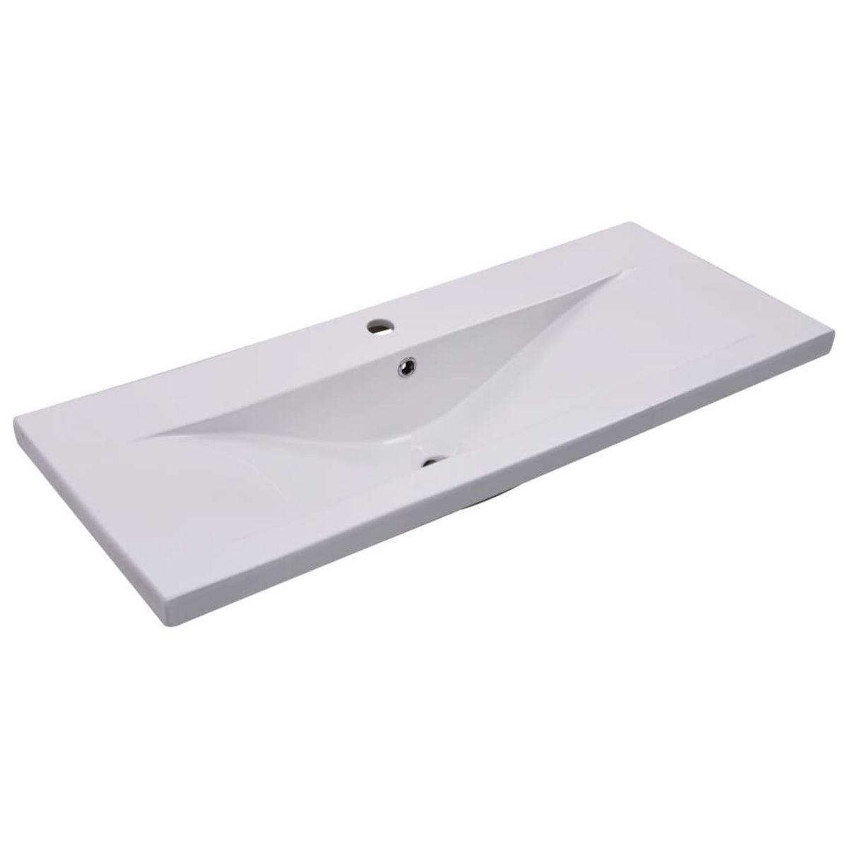 VIDAXL Lavabo encastre 101 x 39,5 x 18,5 cm Ceramique Blanc