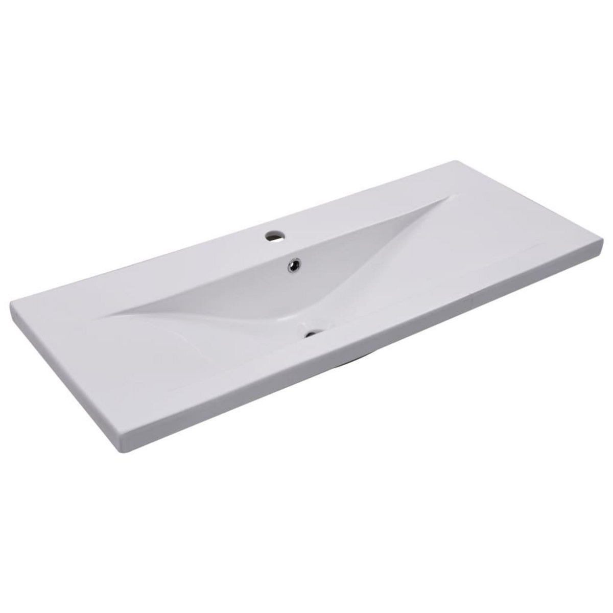 VIDAXL Lavabo encastre 101 x 39,5 x 18,5 cm Ceramique Blanc