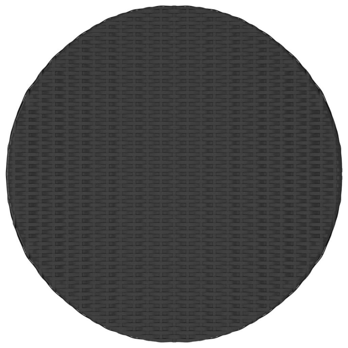 VIDAXL Table a the Noir 68x68x30 cm Resine tressee