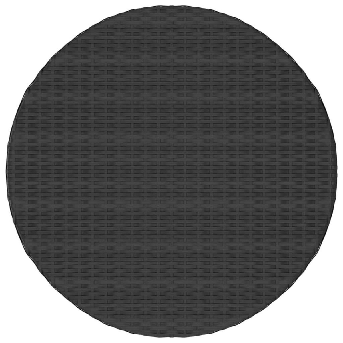 VIDAXL Table a the Noir 68x68x30 cm Resine tressee